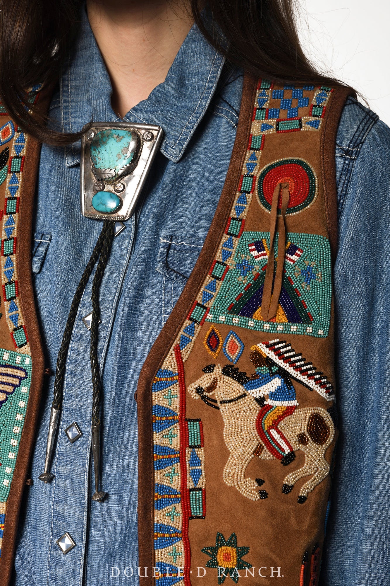 American Assemblage Beaded Vest by Double D Ranch