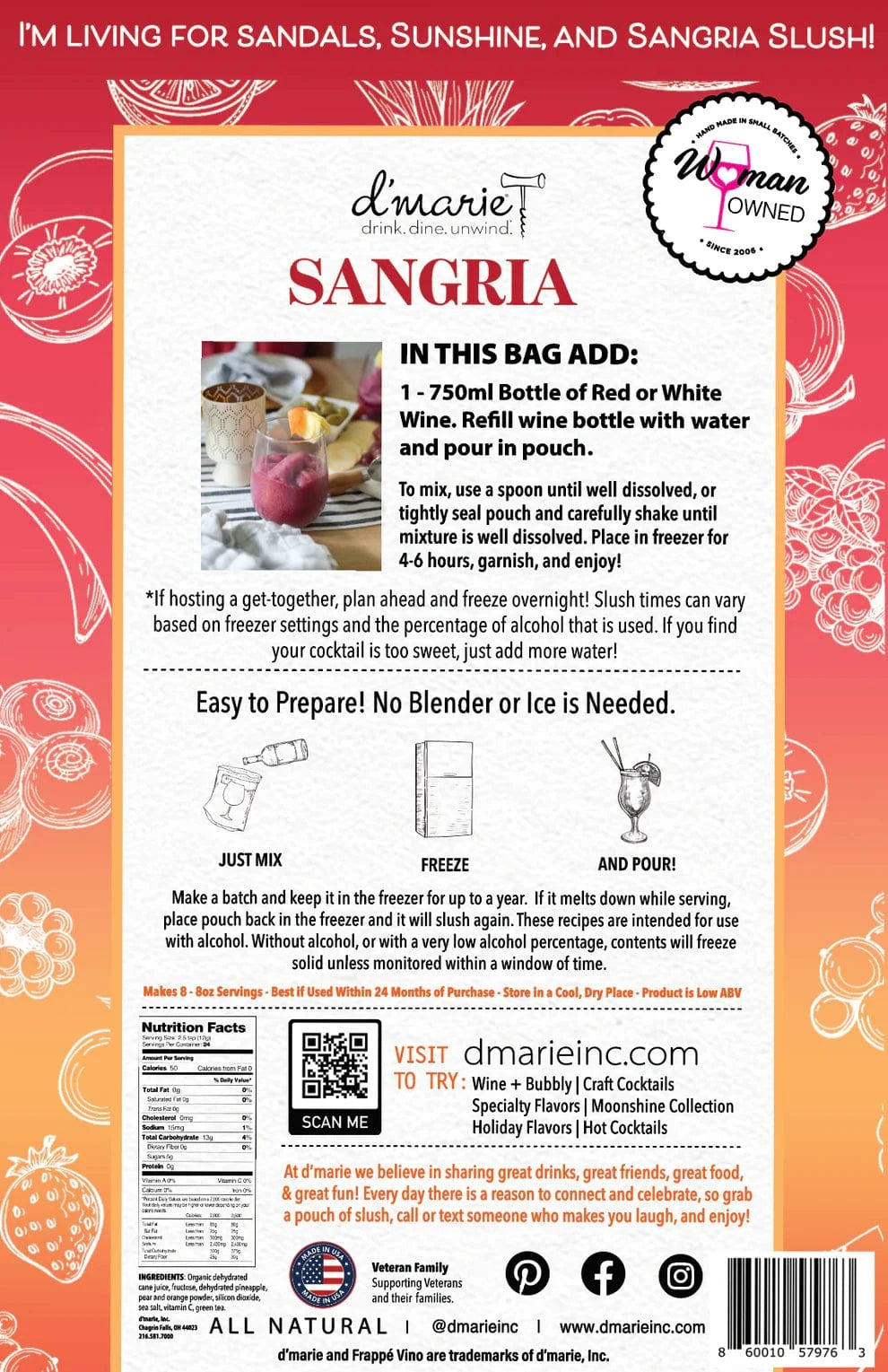 WB05 Sangria slushie bag instructions
