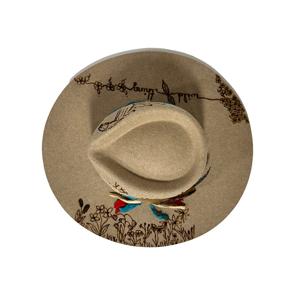 Wild Thing Rancher Hat Custom Burned - Oatmeal | Bourbon Cowgirl