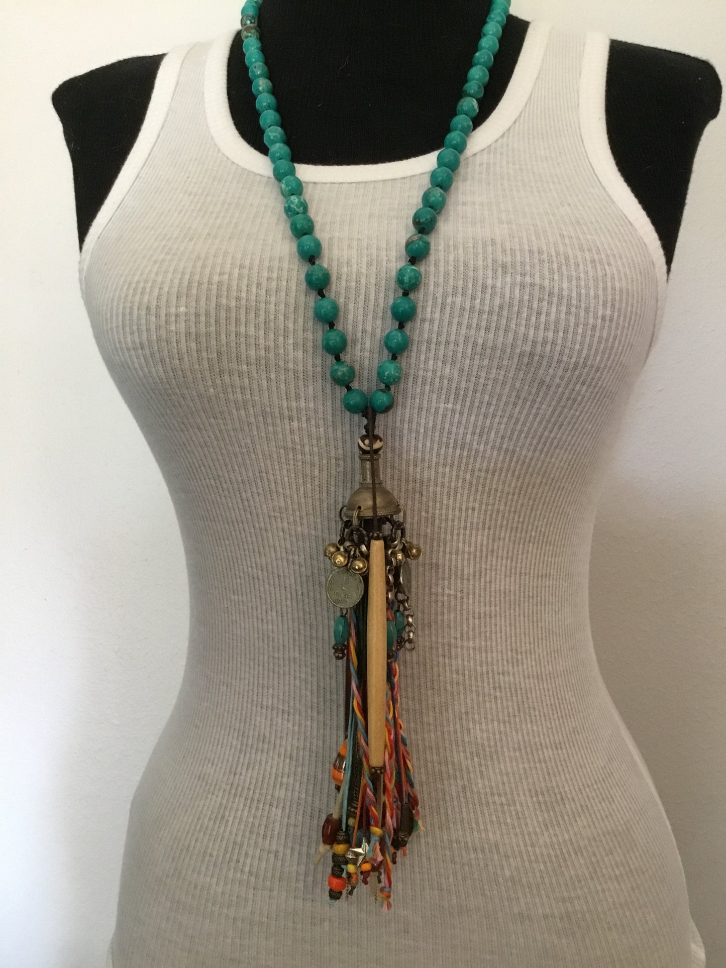 Turquoise Strand with Tassel - Amy Kaplan for Bourbon Cowgirl