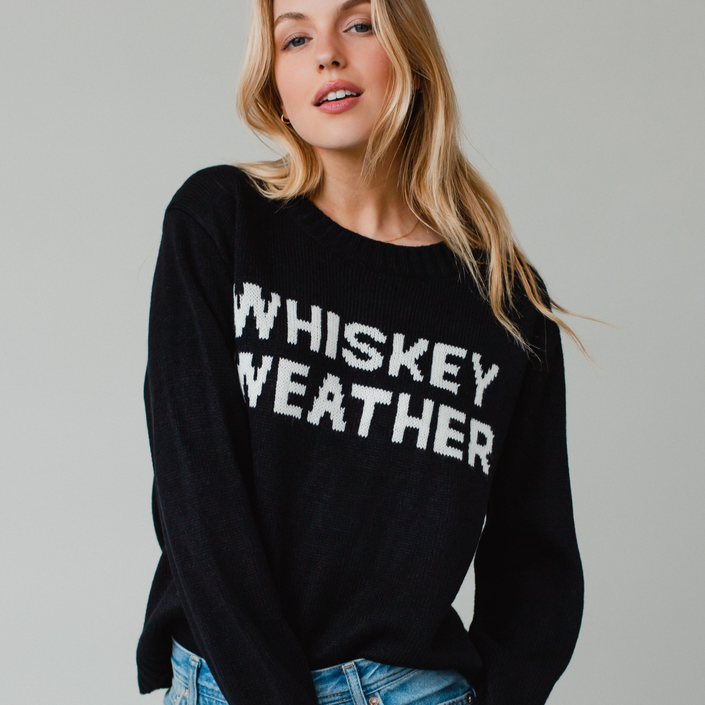 Black Whiskey Weather Sweater