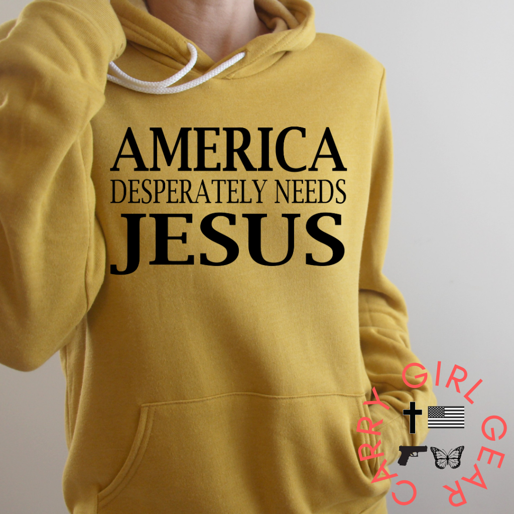 Mauve America Needs Jesus hoodie