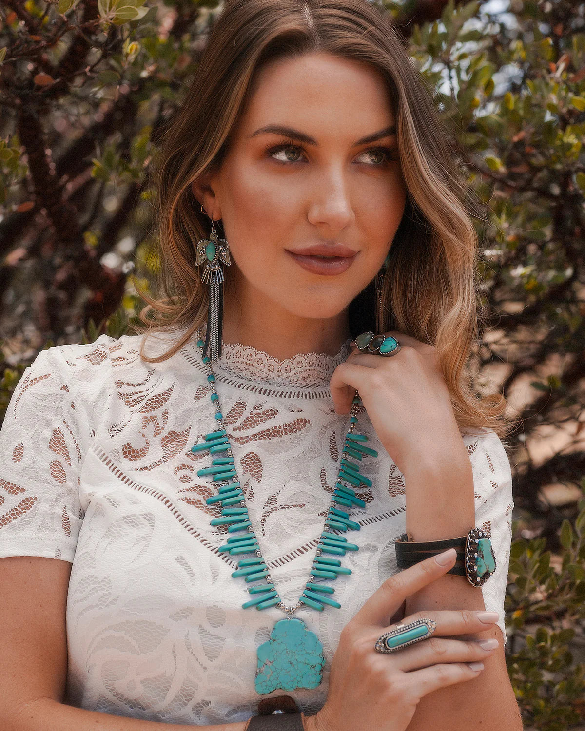 Woman wearing turquoise jewelry - ccerr13 lifestyle