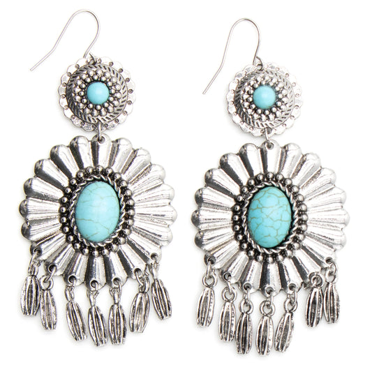 Silver turquoise earrings