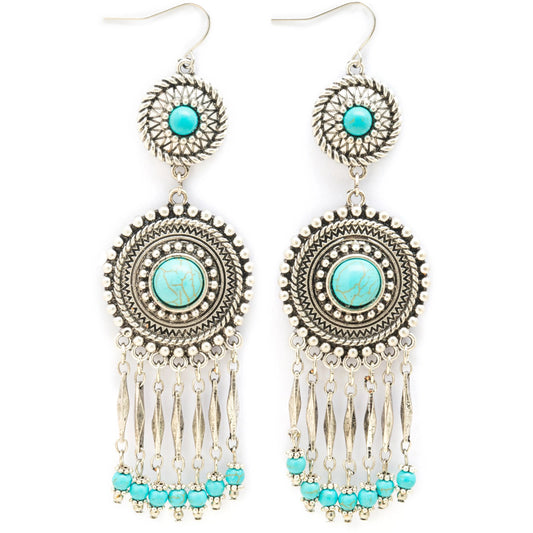 Turquoise dangle earrings, ccerr74-v2