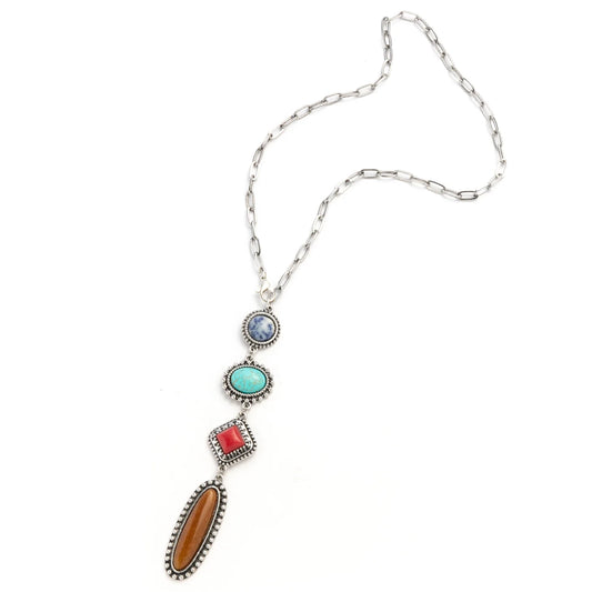 Necklace with colorful stones (ccnec71)