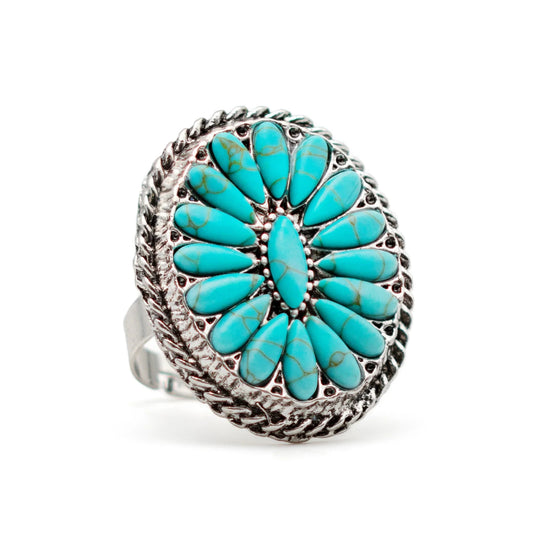 Turquoise stone ring, ccrng11