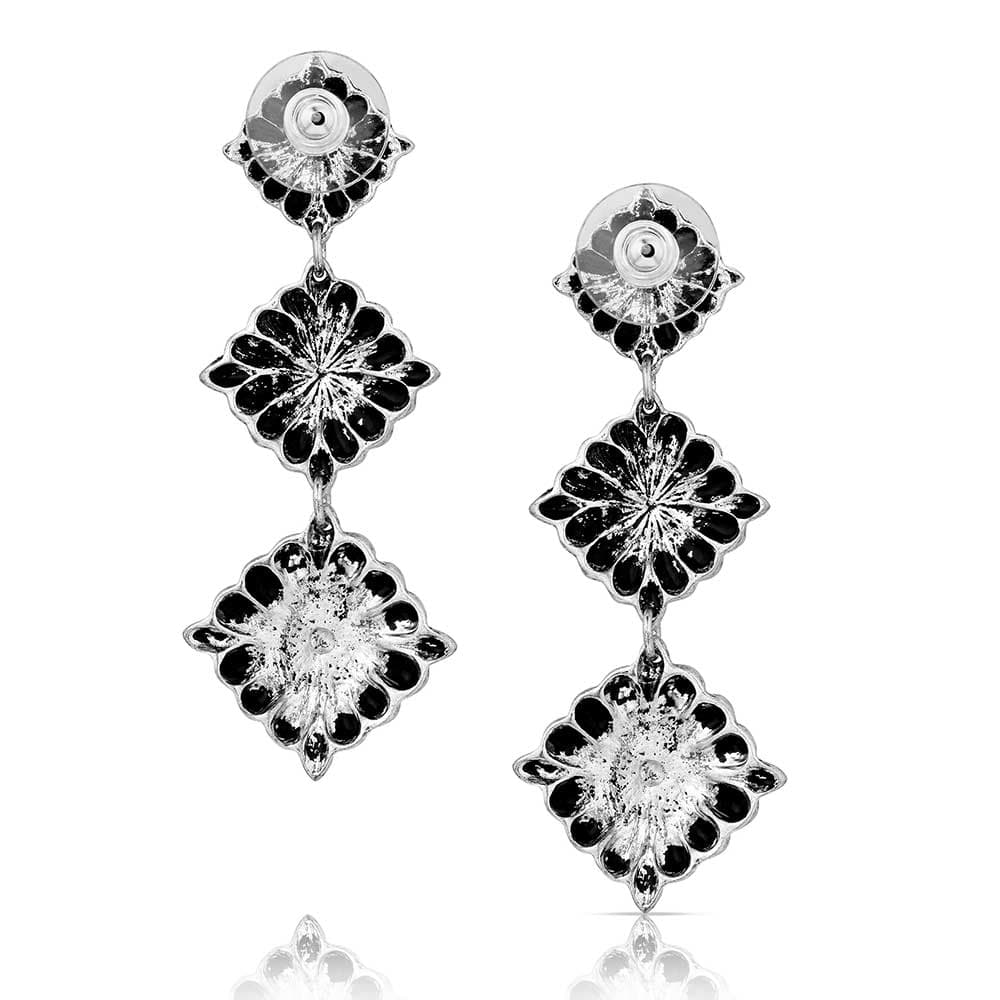 Black and silver AER6257 earrings