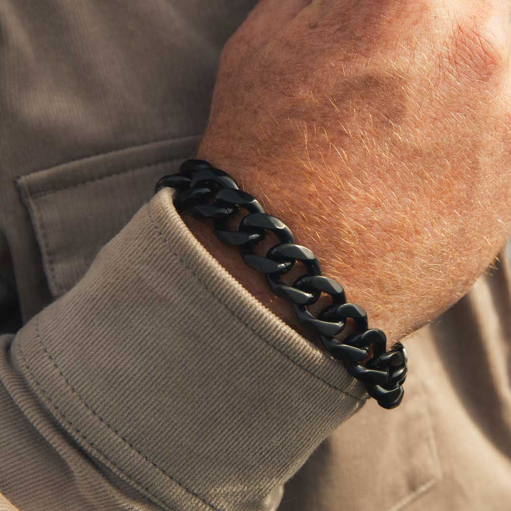 Midnight Cuban Link Bracelet for Men - Montana Silversmiths