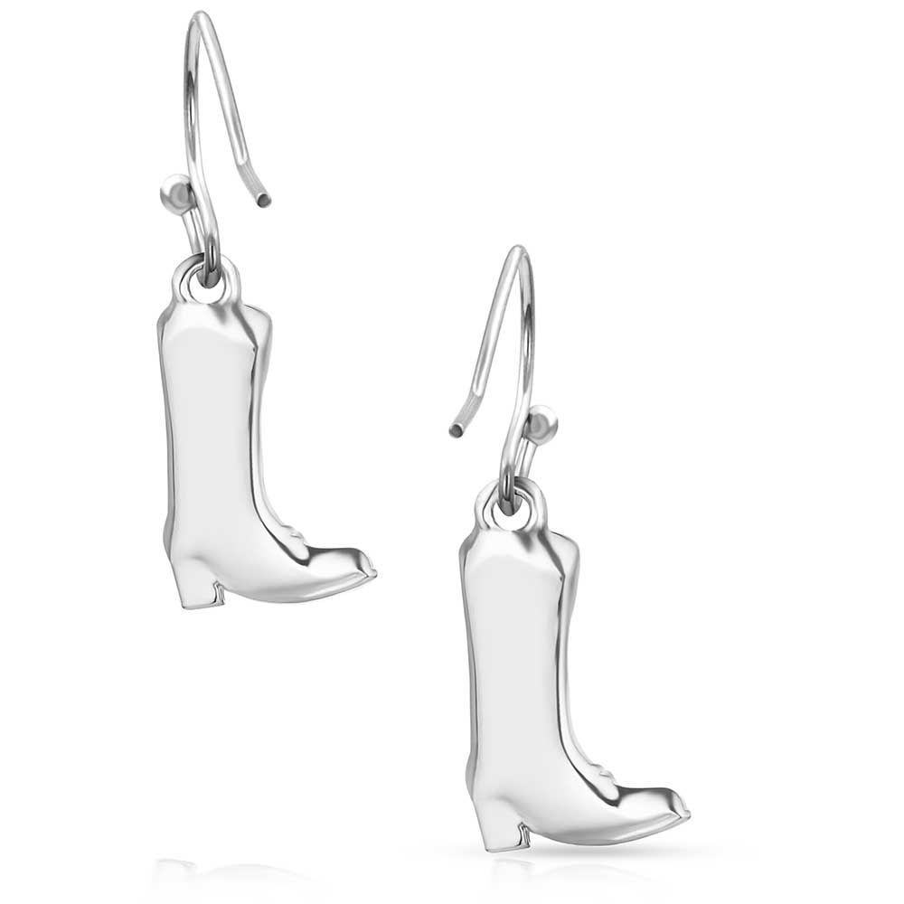 Silver cowboy boot earrings - e-bynder-ER5866