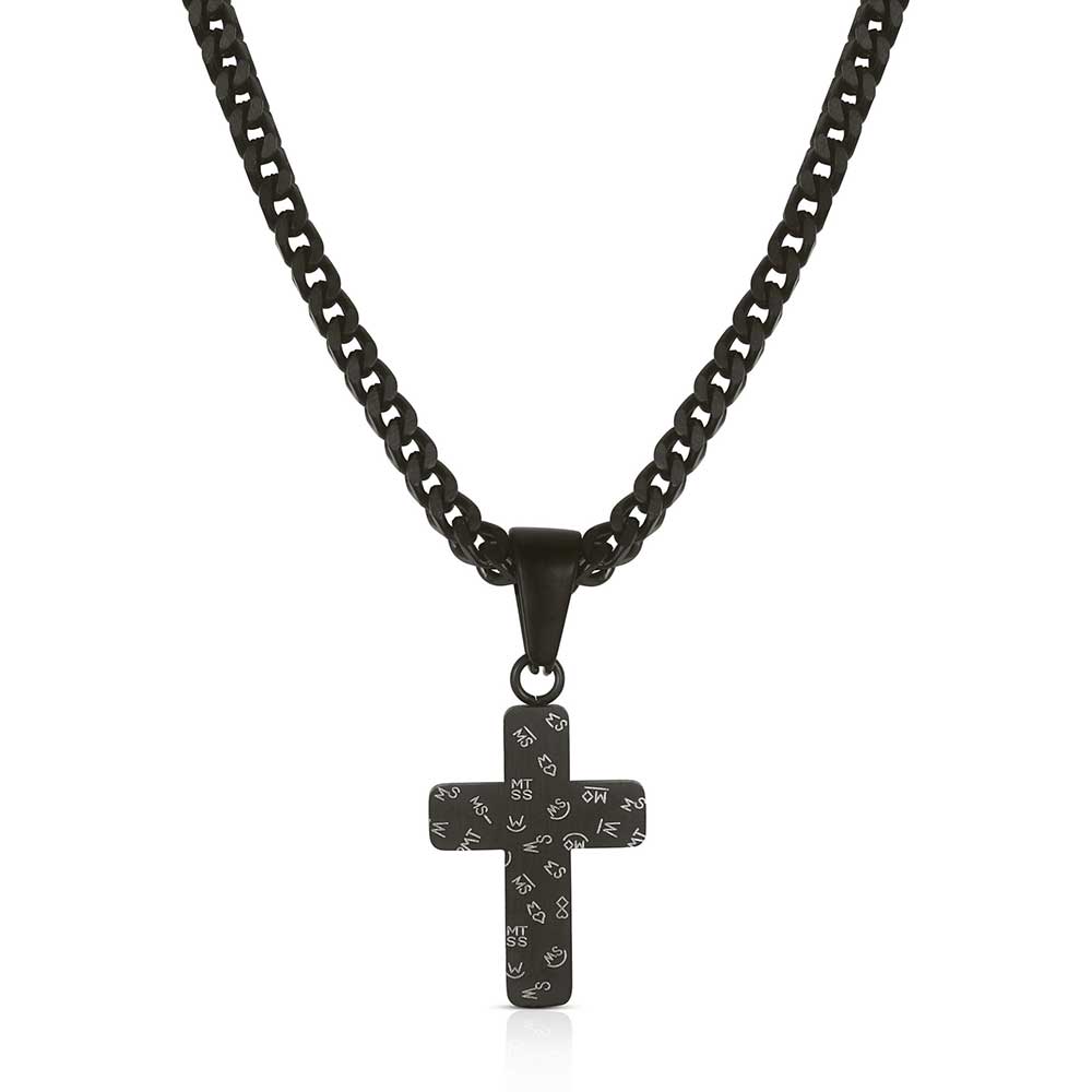 Strong Horizons Cross Necklace for Men - Montana Silversmiths