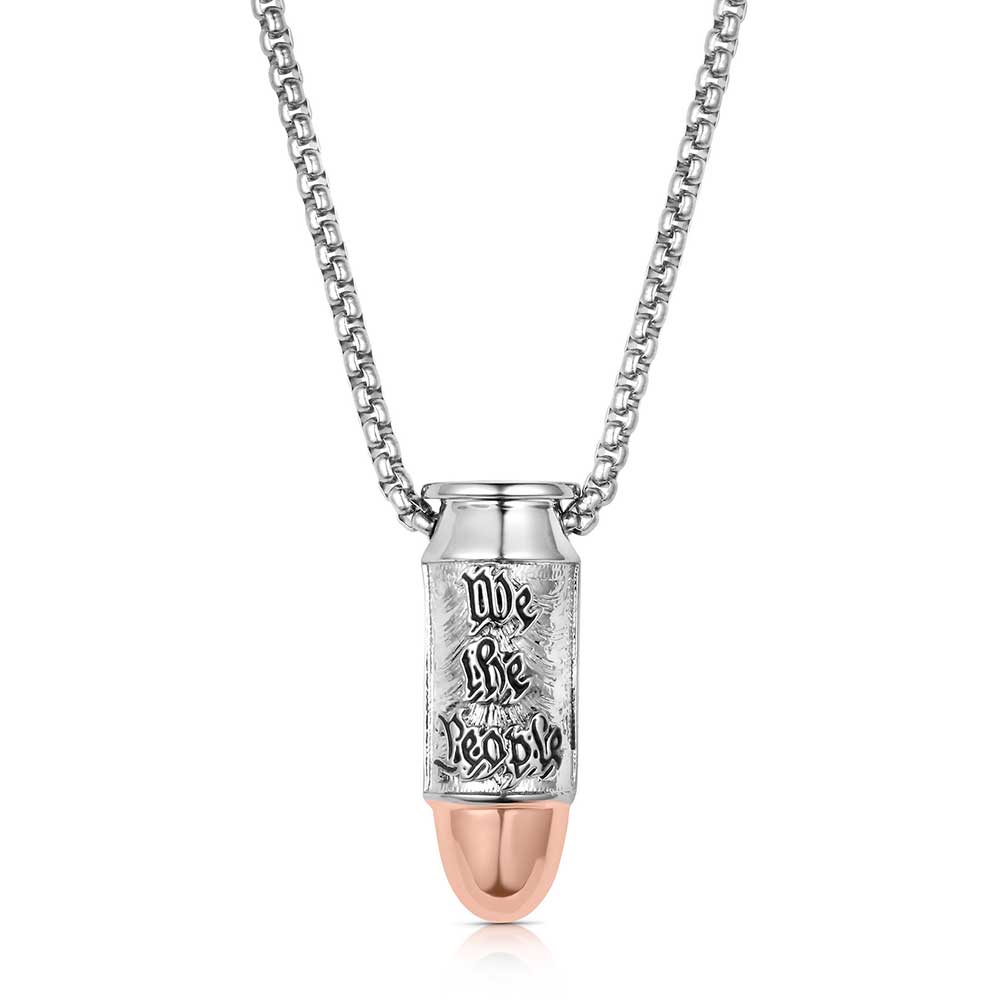We The People Pistol Bullet Necklace for Men - Montana Silversmiths