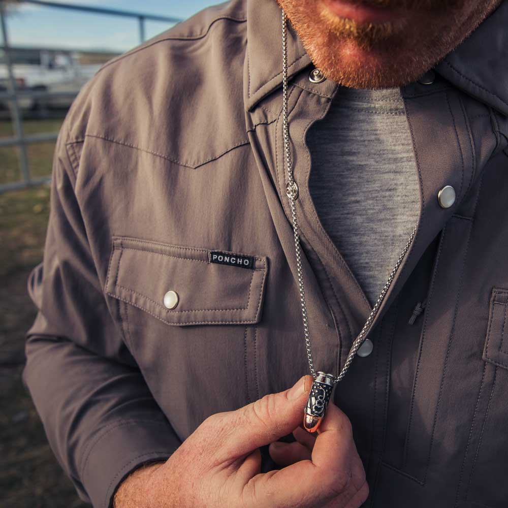 We The People Pistol Bullet Necklace for Men - Montana Silversmiths