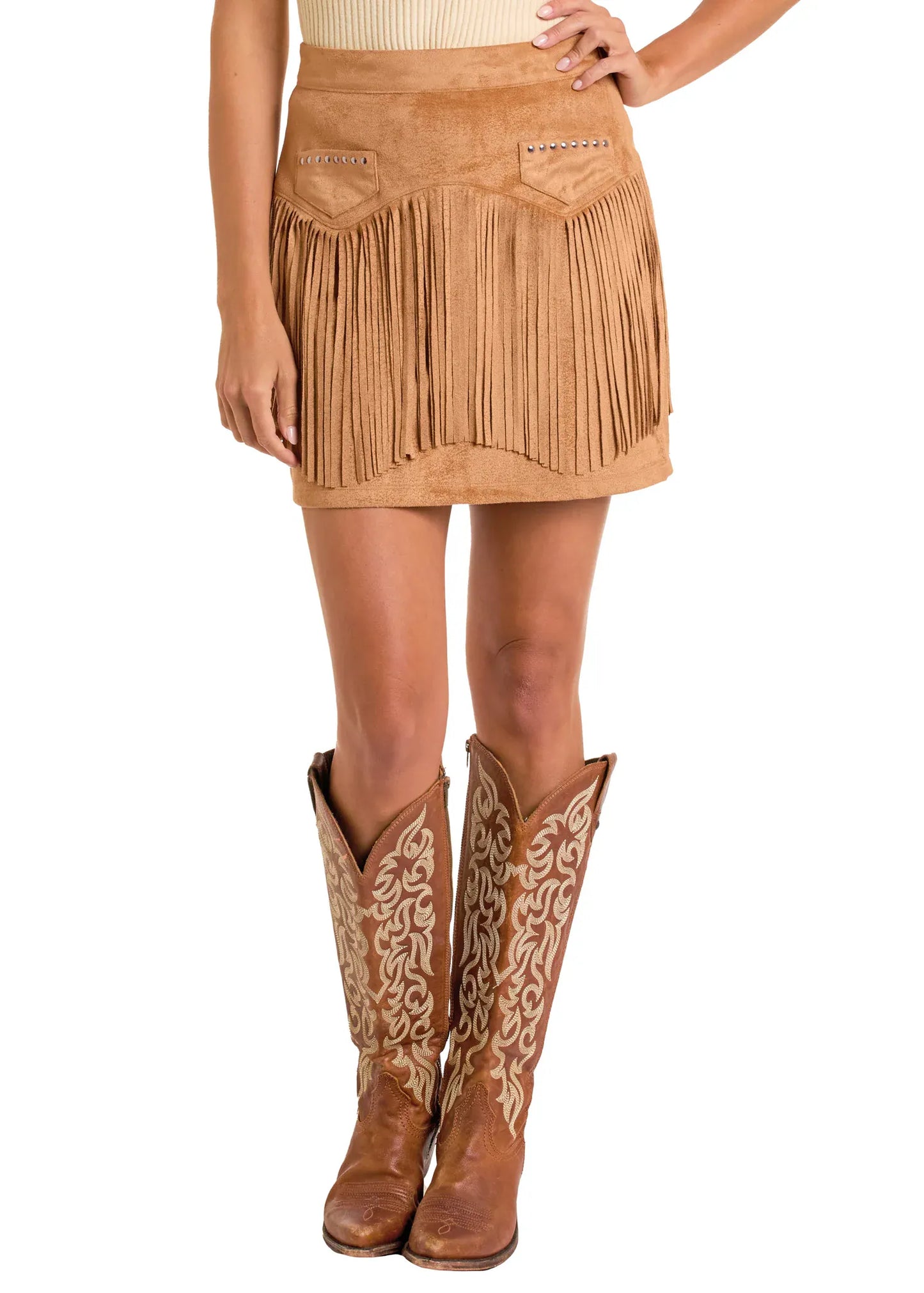 Fringe skirt and boots from ecBW69B06314-A