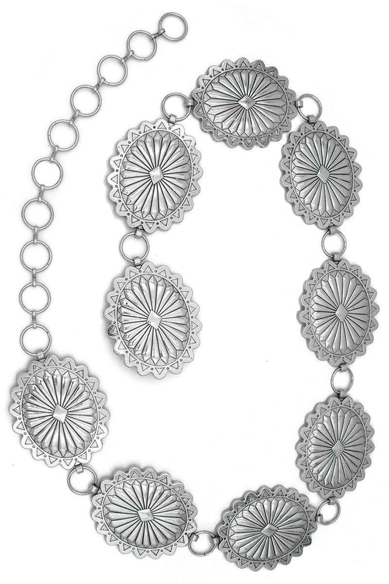 Silver western belt