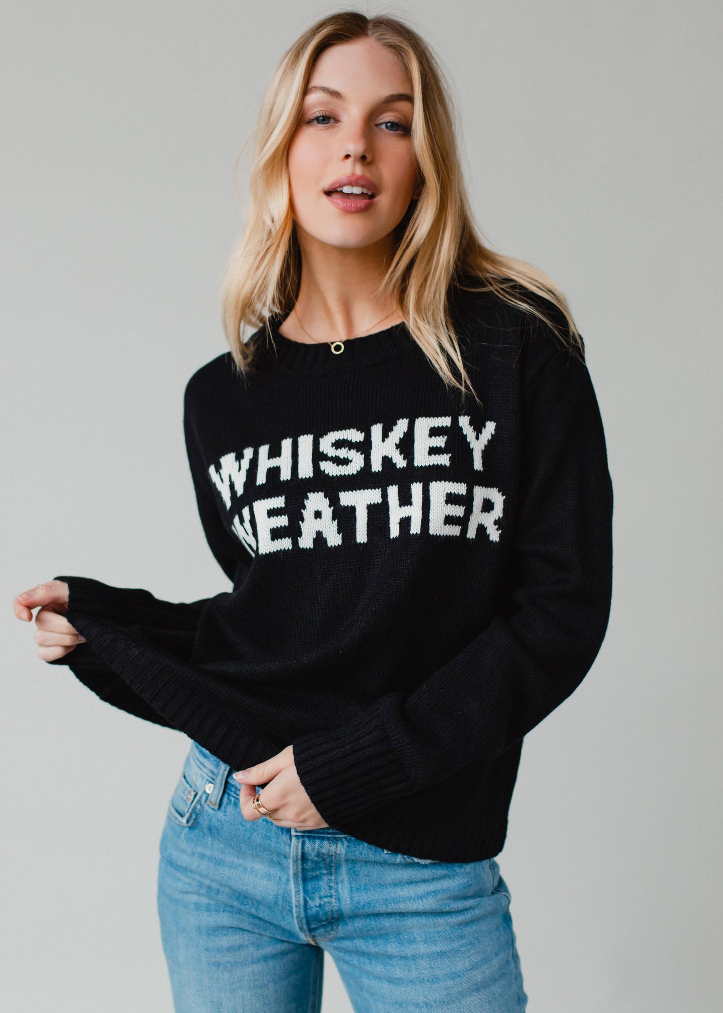 Black Whiskey Weather Sweater