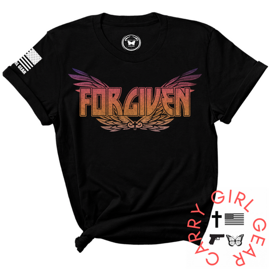 Black unisex Forgiven tee shirt