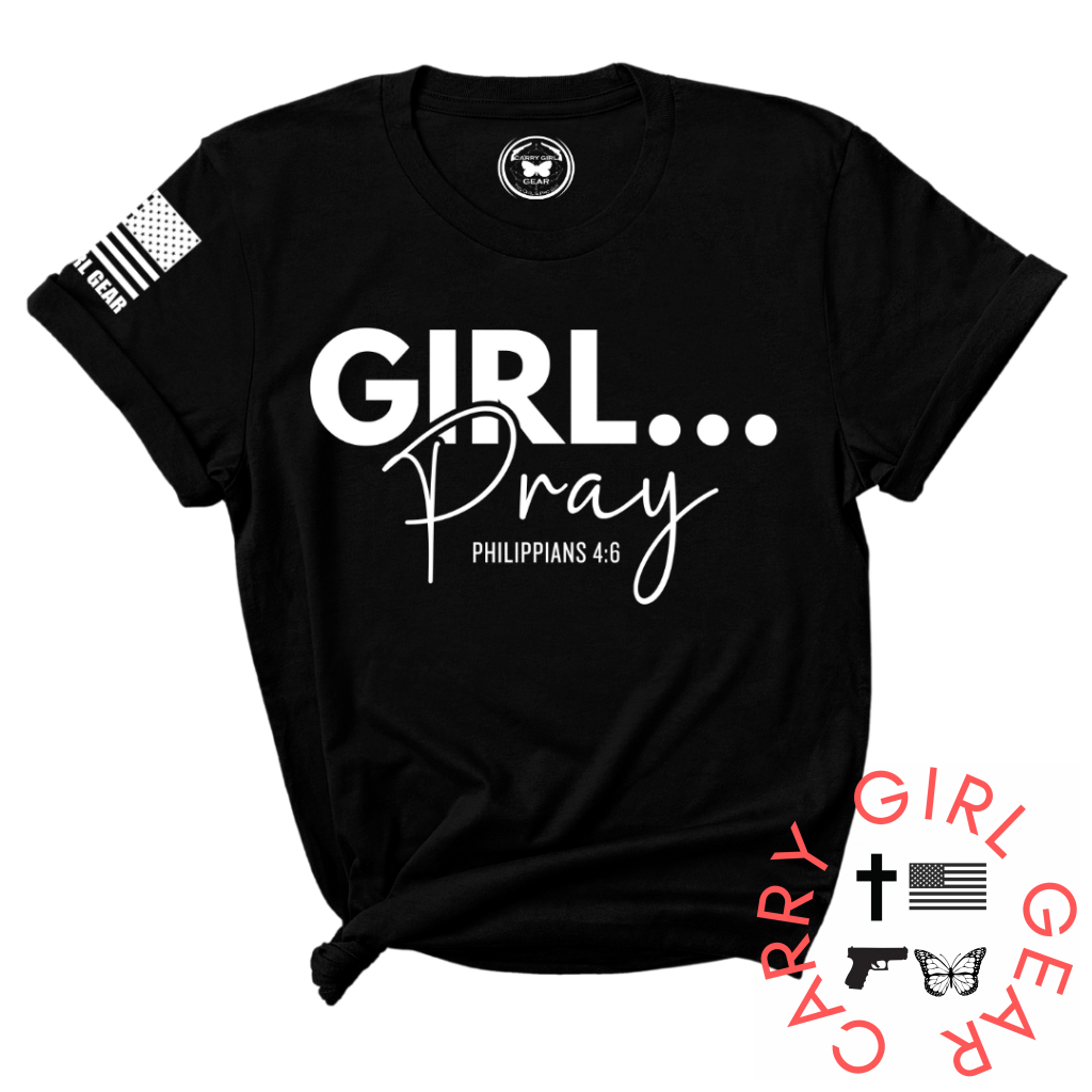Girl Pray T-shirt - Black Unisex Tee