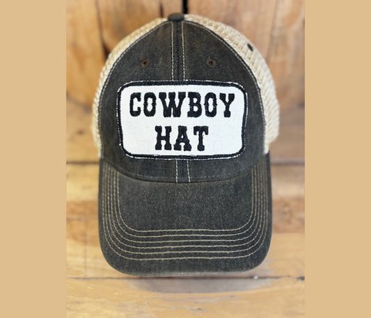 Cowboy Hat Trucker Cap - Distressed Trucker Hats for Bourbon Cowgirl