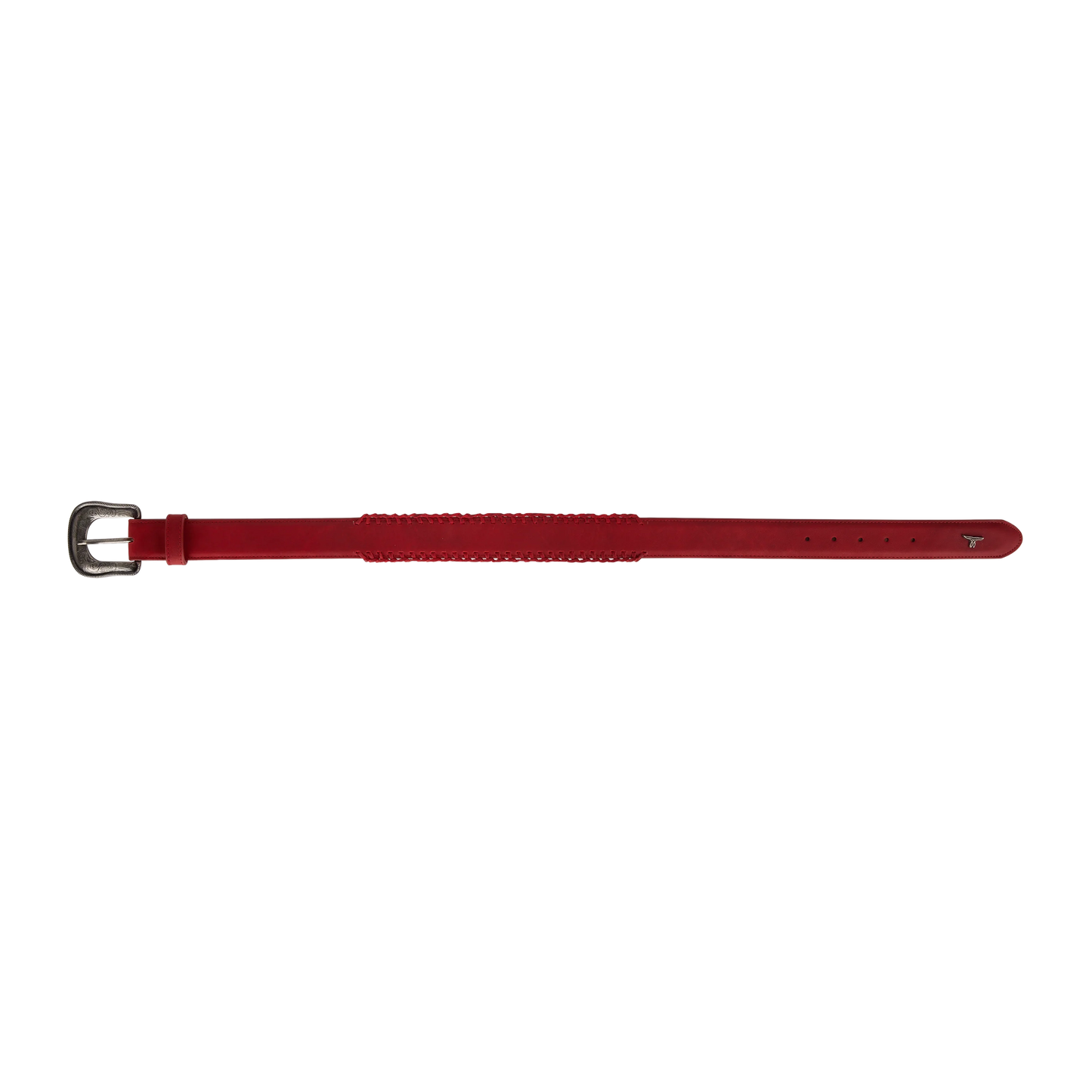 Smoldering Ruby Woven Belt with Western Buckle