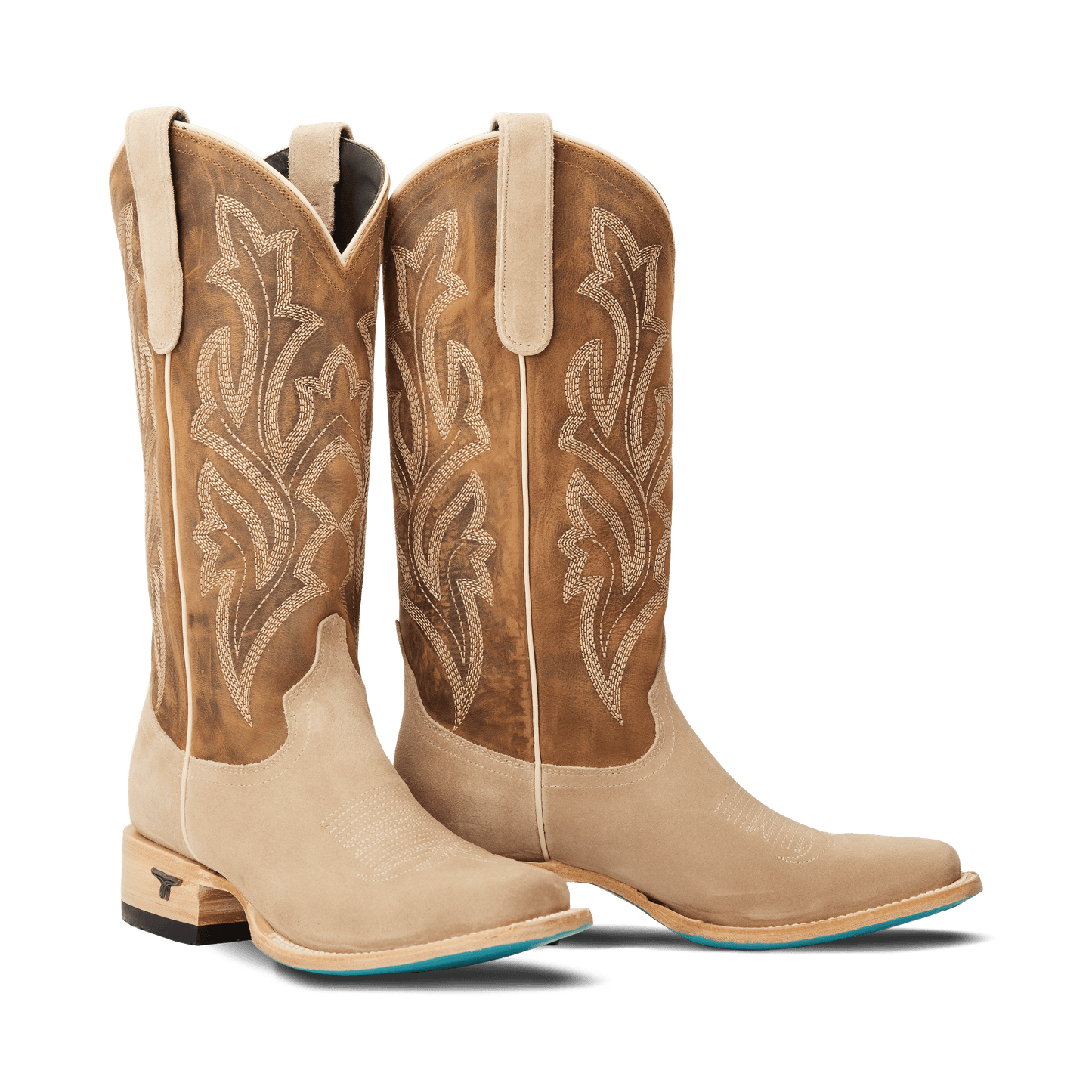 Saratoga Square Lattesuede Cowboy Boots in Burnt Caramel