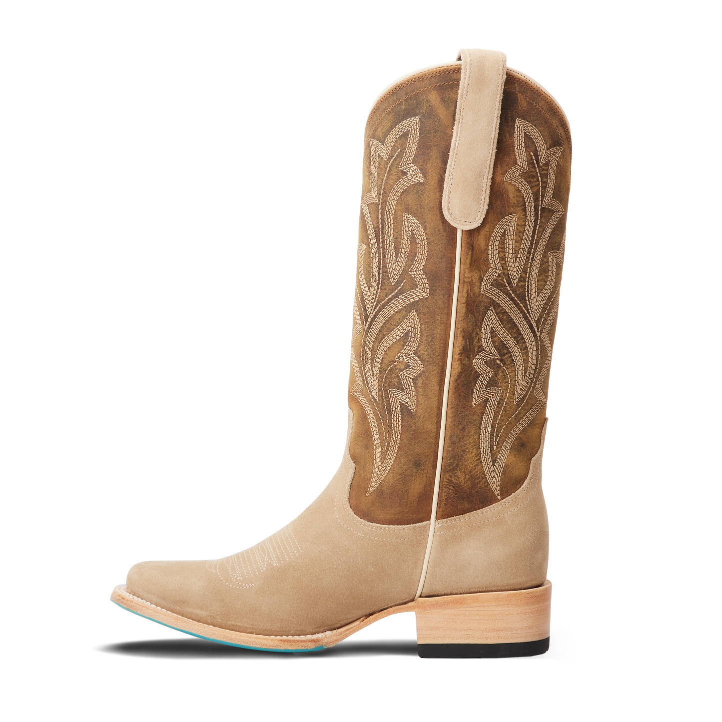 Classic Square Boot - Latte Suede and Burnt Caramel