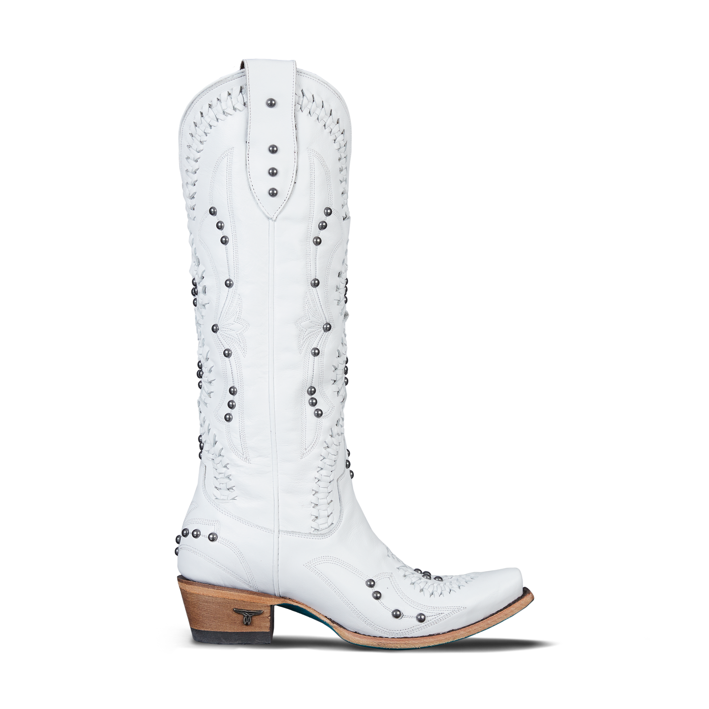 White leather cowboy boot