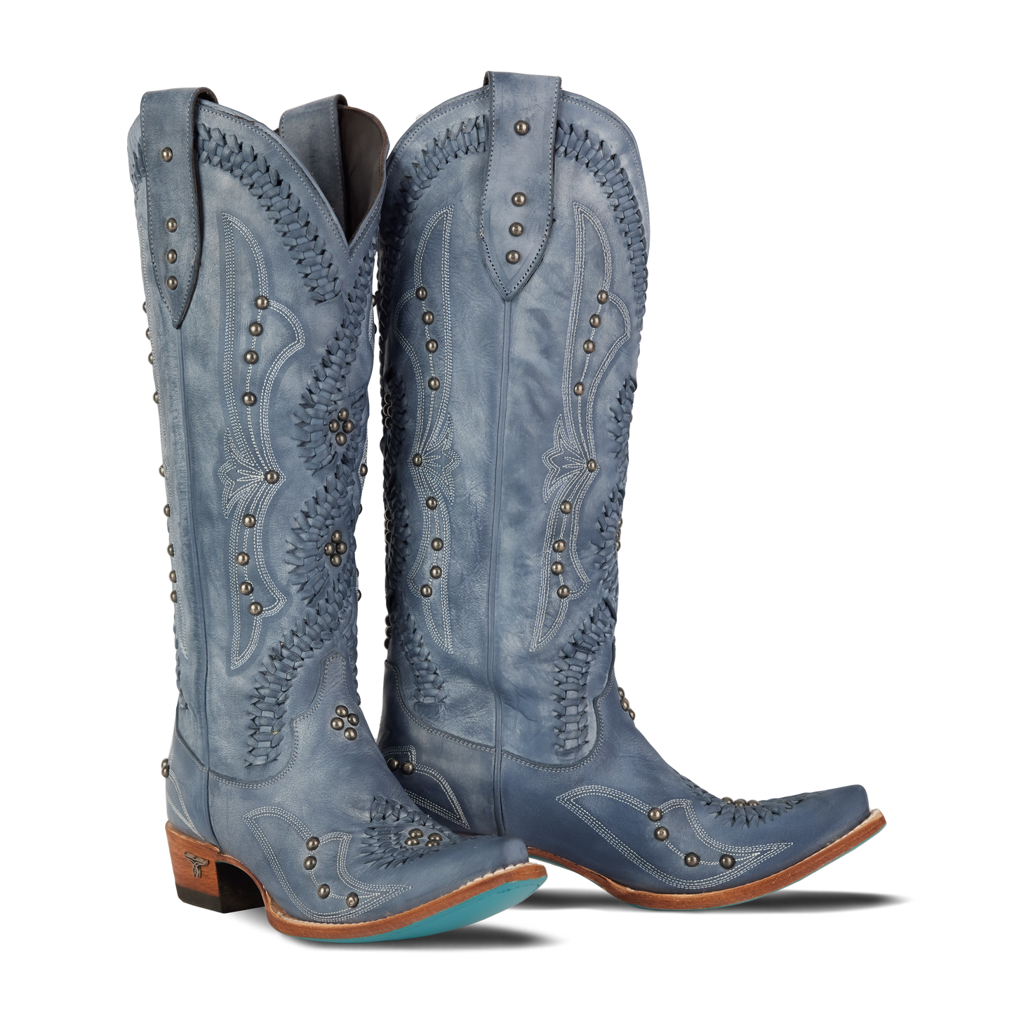 Washed denim Cossette cowboy boots