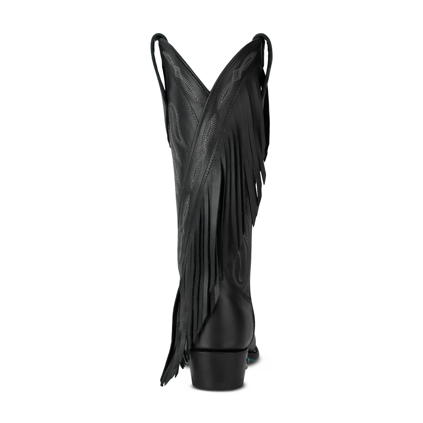 Jet black Senita Falls fringe cowboy boot