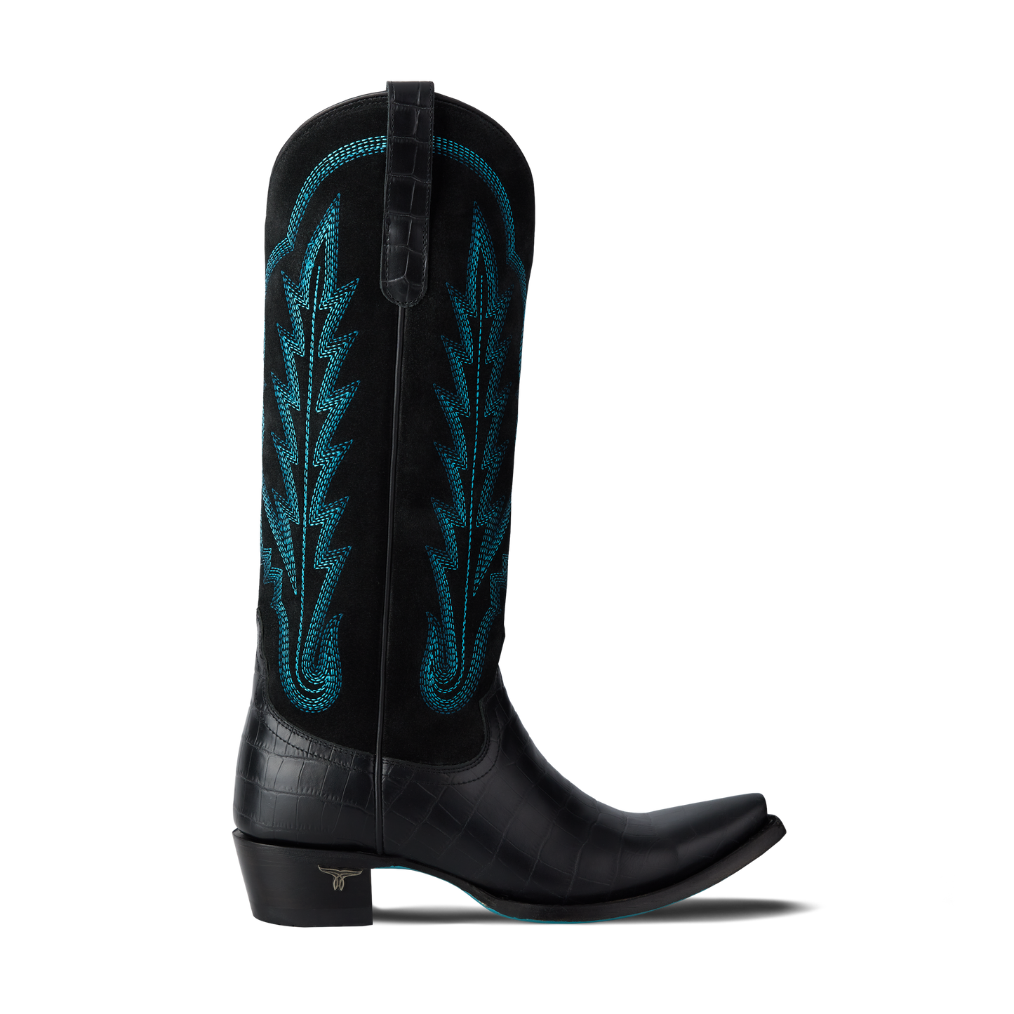 Black Skylight Carbon Croc Cowboy Boot