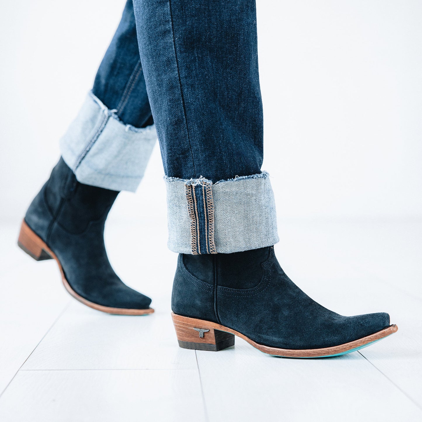 Emma Jane Bootie - Navy Suede