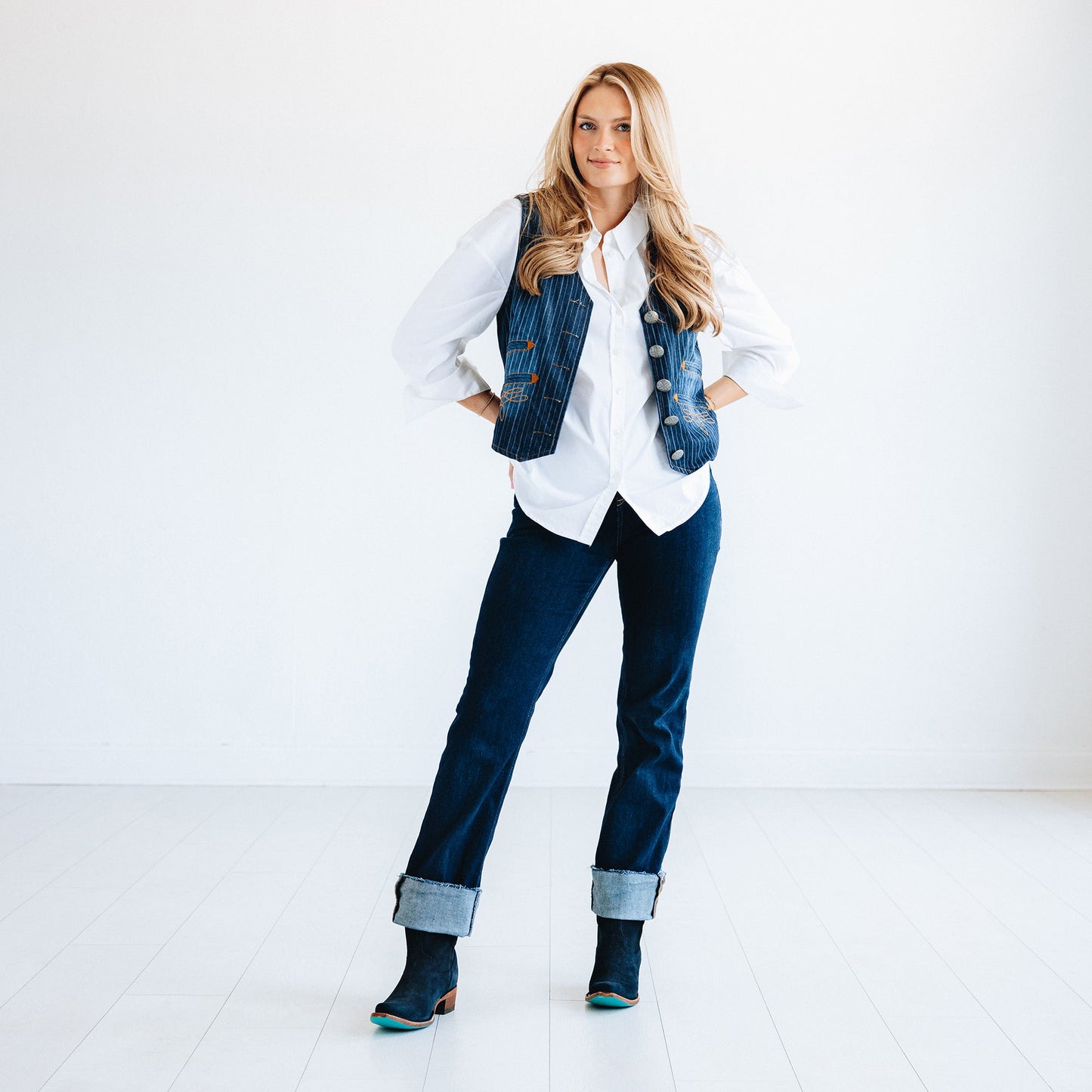 Emma Jane Bootie - Navy Suede
