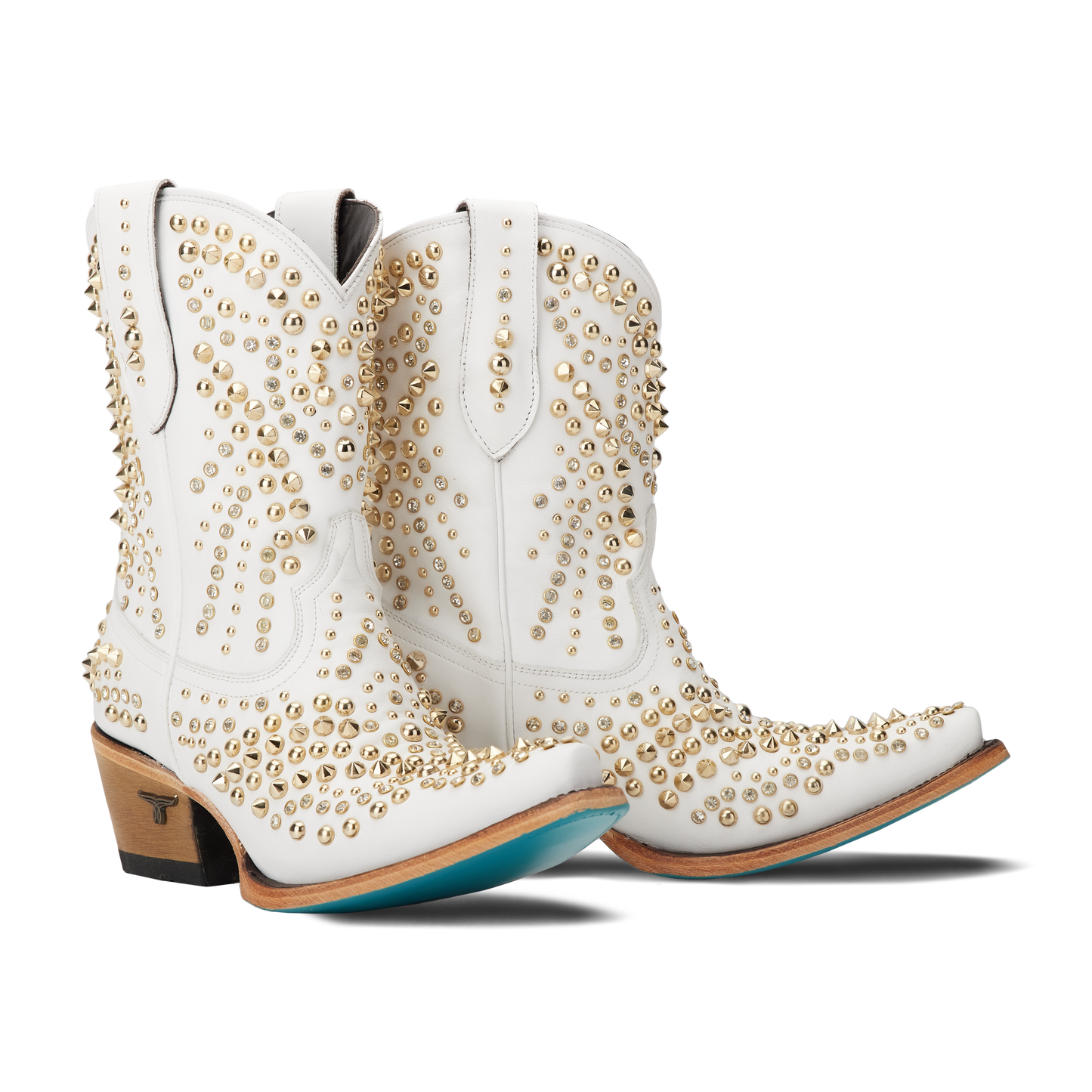 White studded Dolly Bootie