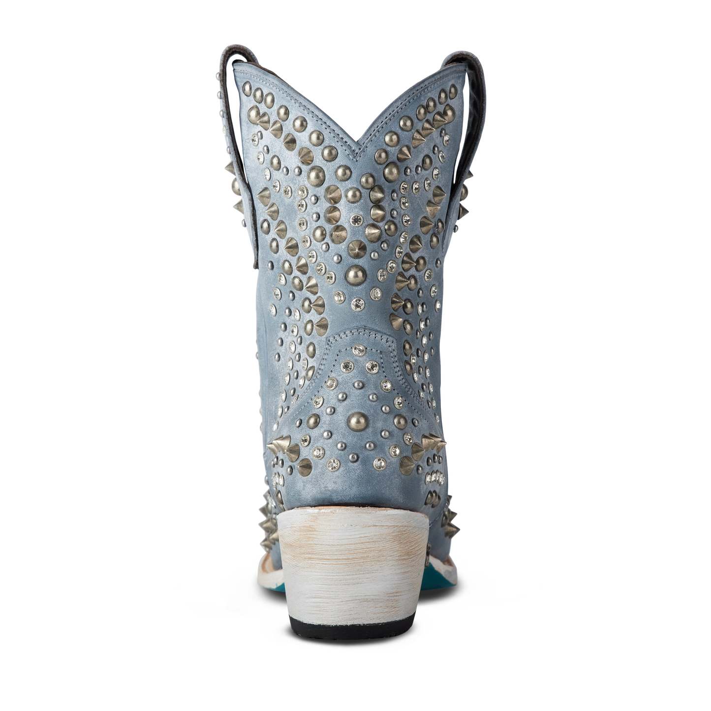 Washed Denim Dolly Bootie with Studs