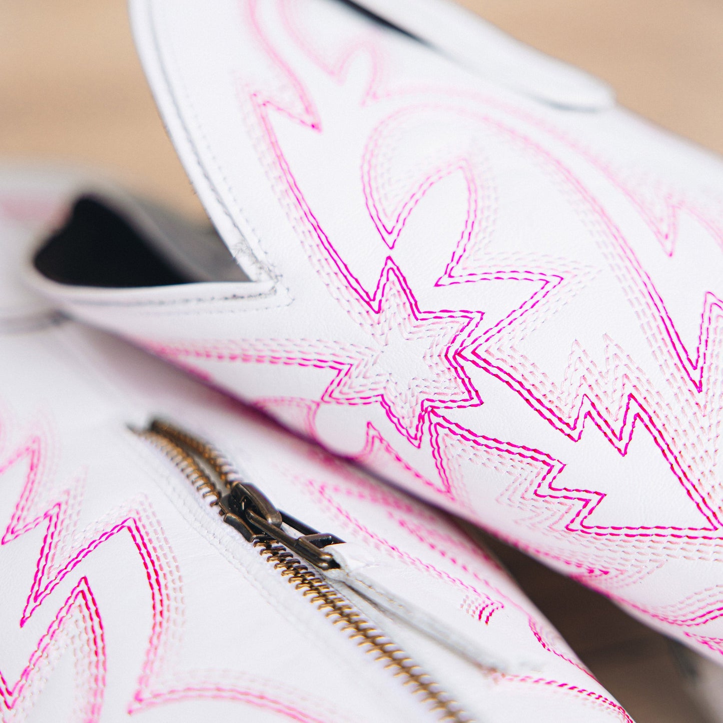 Smokeshow Boot - Matte White and Neon Pink