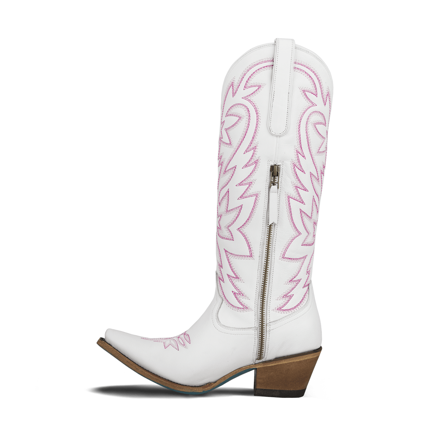 White & neon pink Smokeshow cowboy boot