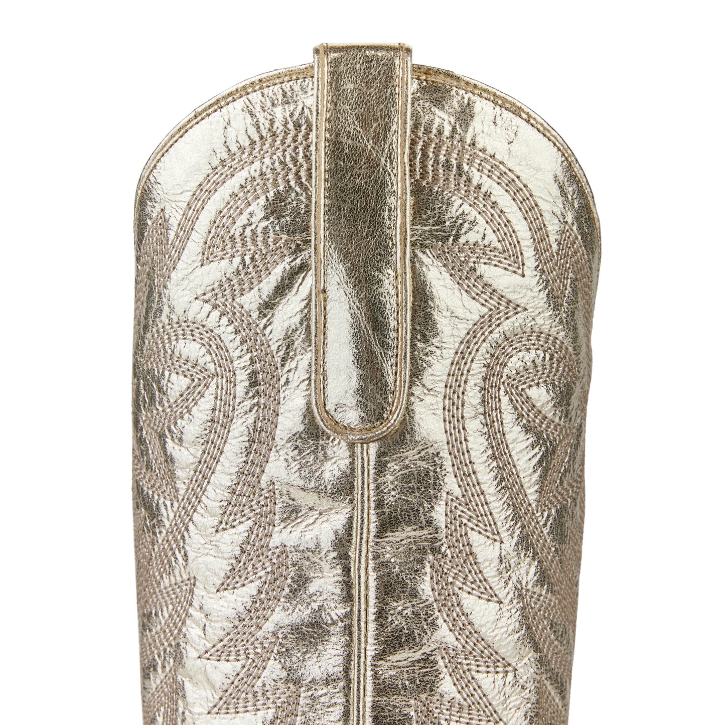 Champagne metallic Smokeshow cowboy boot detail