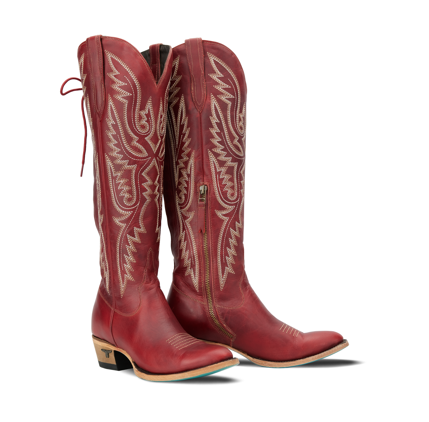 Red leather Monica Smoldering Ruby cowboy boots