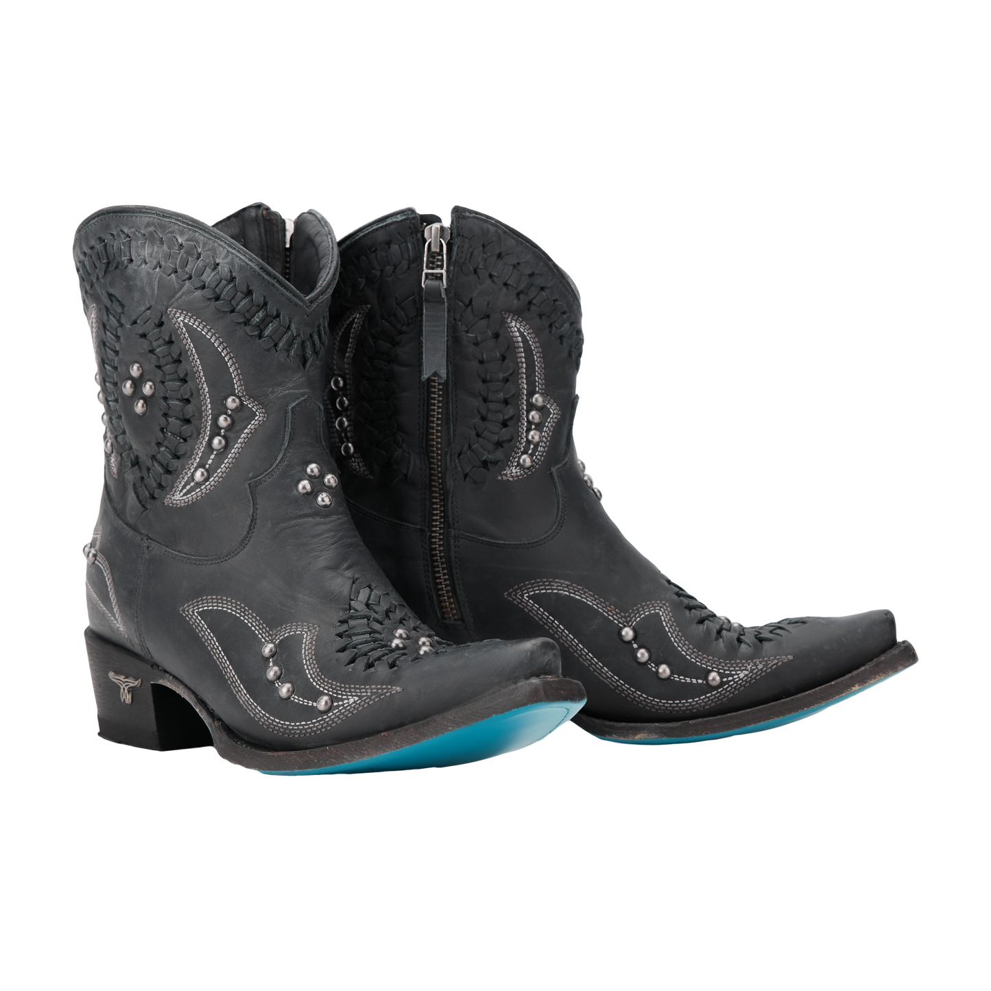 Cossette Bootie Distressed Jet Black Cowboy Boots