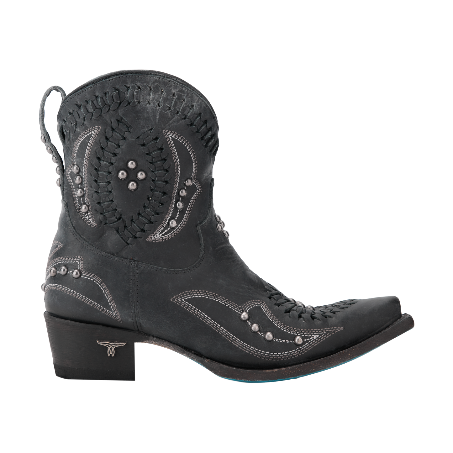 Distressed Jet Black Cossette Bootie