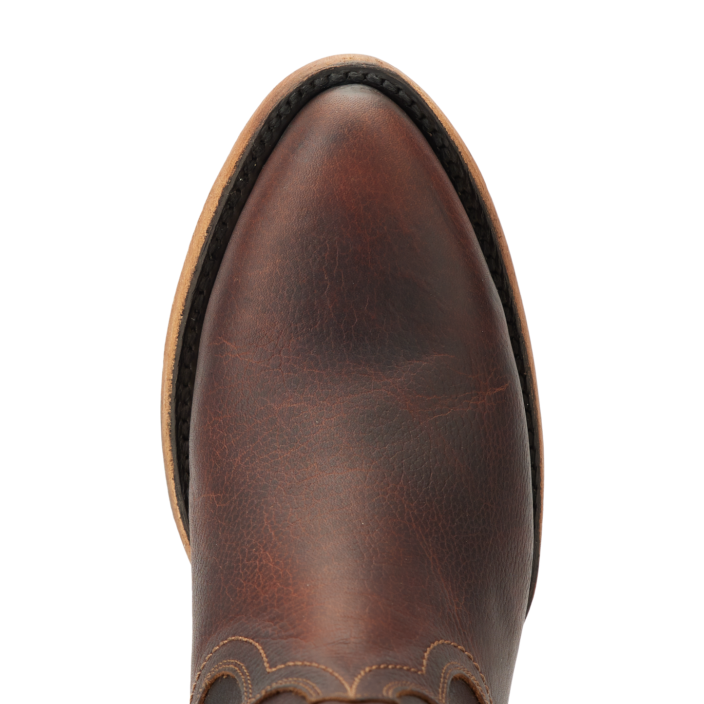 Plain Jane Cognac Leather Boot Toe
