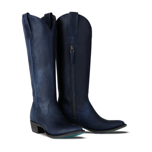 Plain Jane Midnight Navy Leather Boots