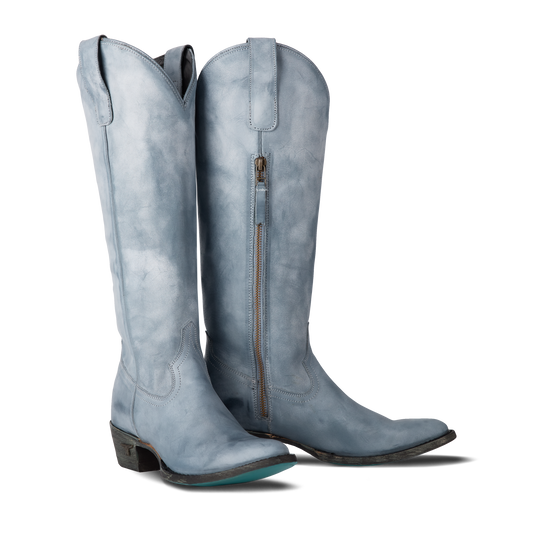 Washed denim tall boots - Plain Jane