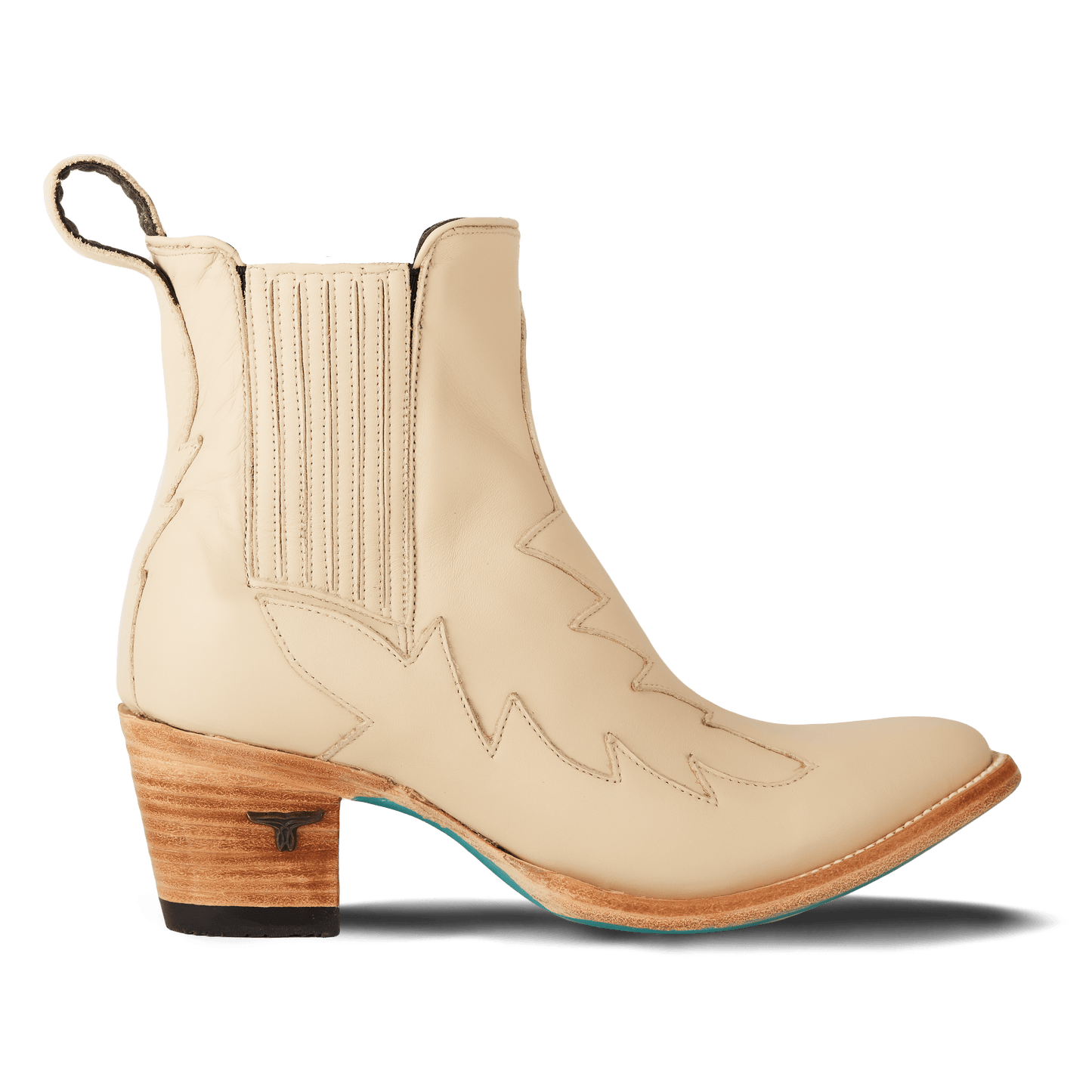 Pale ivory Western Chelsea boot