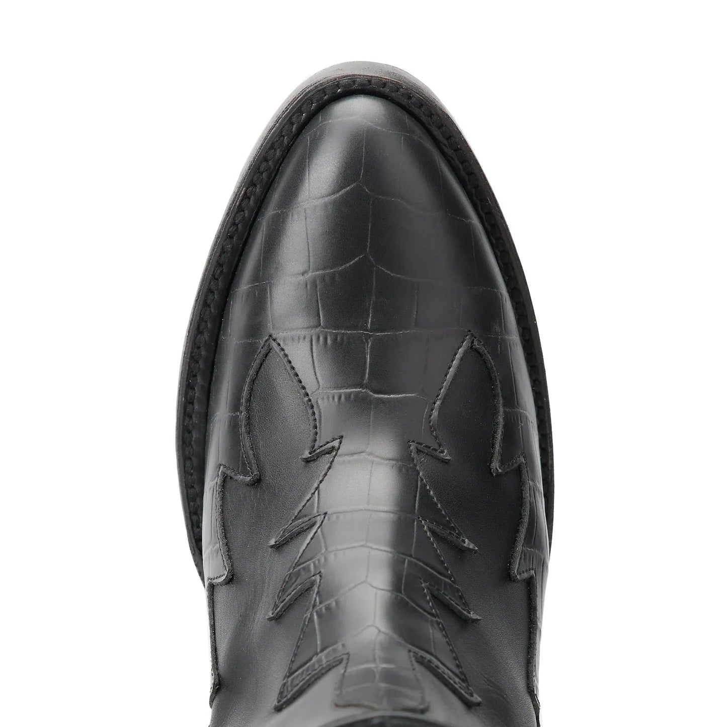 Western Chelsea jet black boot detail