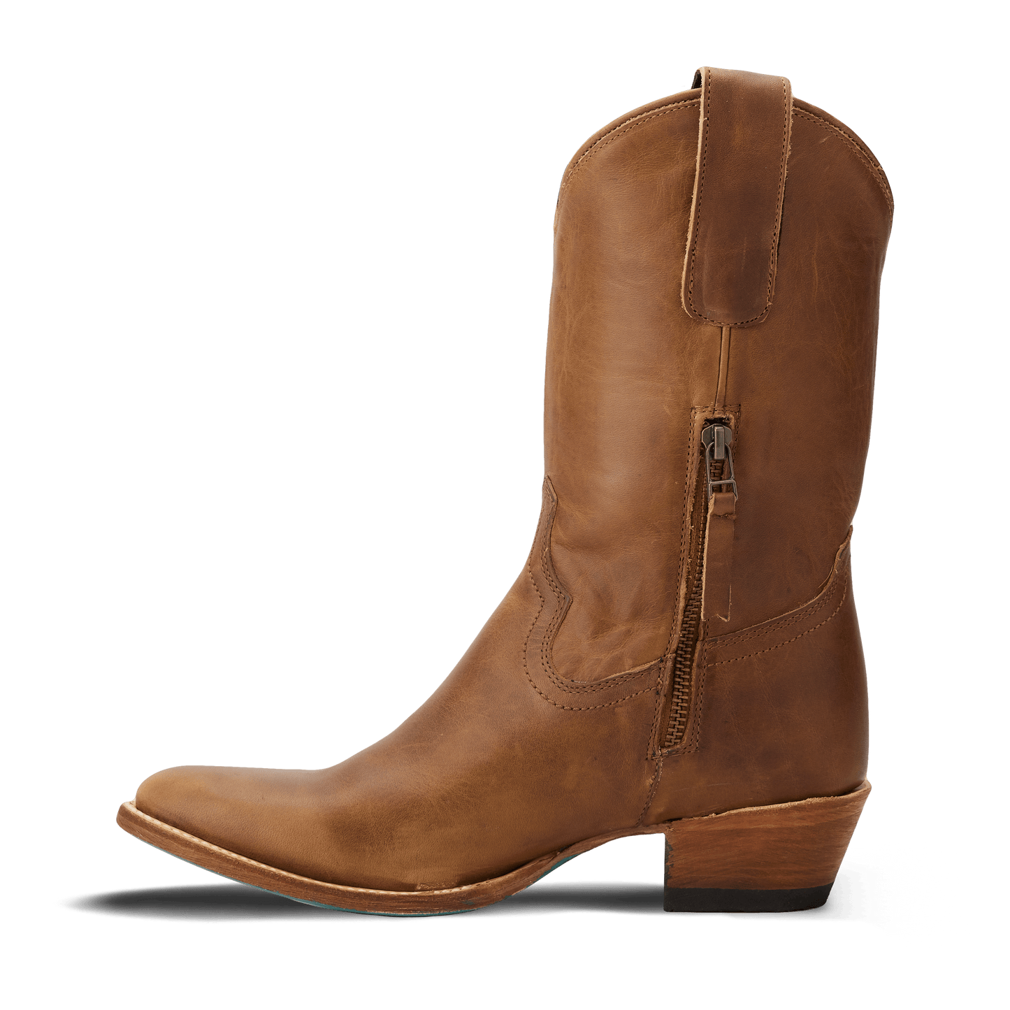 Brown leather Plain Jane Midi boot, Desert Clay color