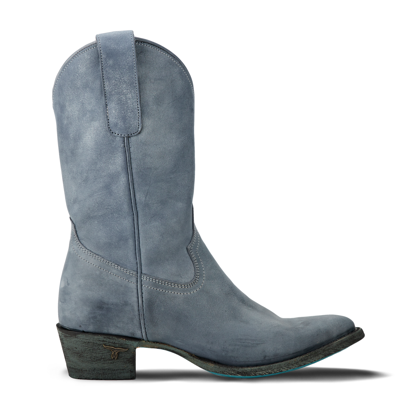 Washed Denim Plain Jane Midi Boot