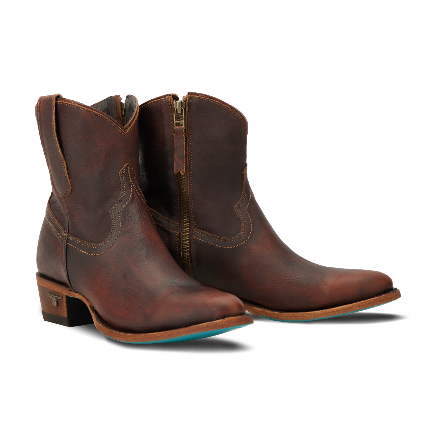 Cognac leather Plain Jane booties