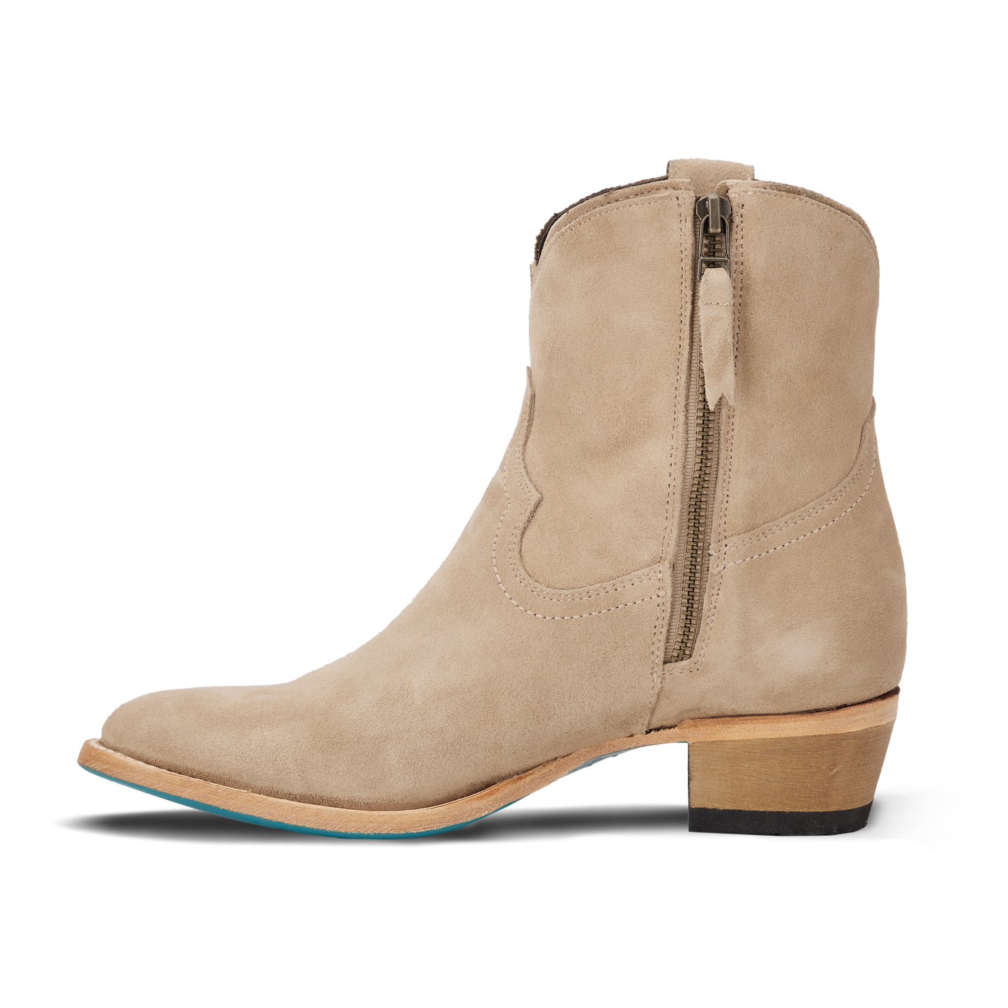 Plain Jane Bootie - Latte Suede