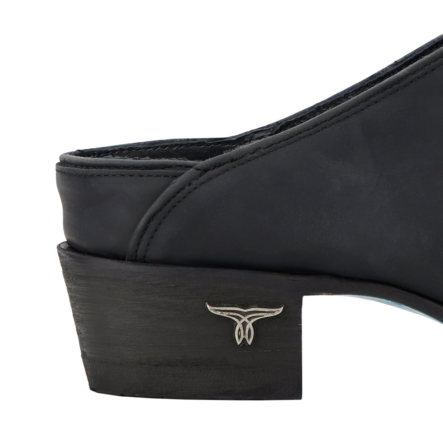 Matte Black Plain Jane Mule shoe detail